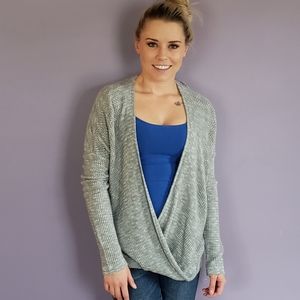 Grey Twist Front Sweater